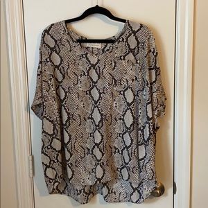 Chiffon snake skin print shirt size S